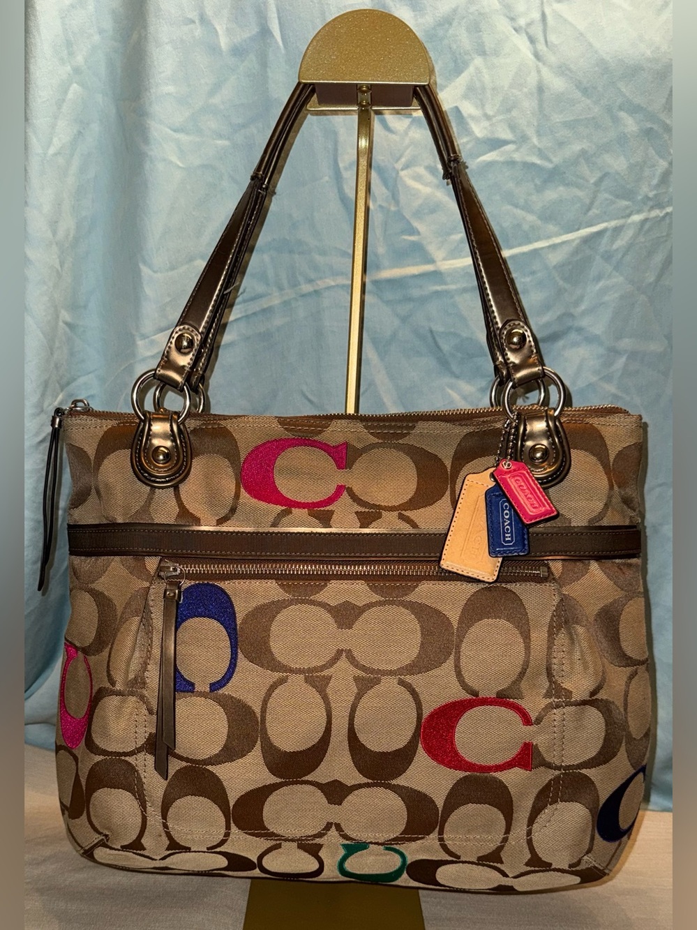 Coach Poppy Signature C Glam Tote